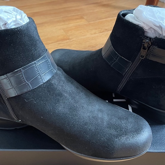 Ankle boots women  naturalizer Cole black suede size US 8 W - Picture 6 of 7